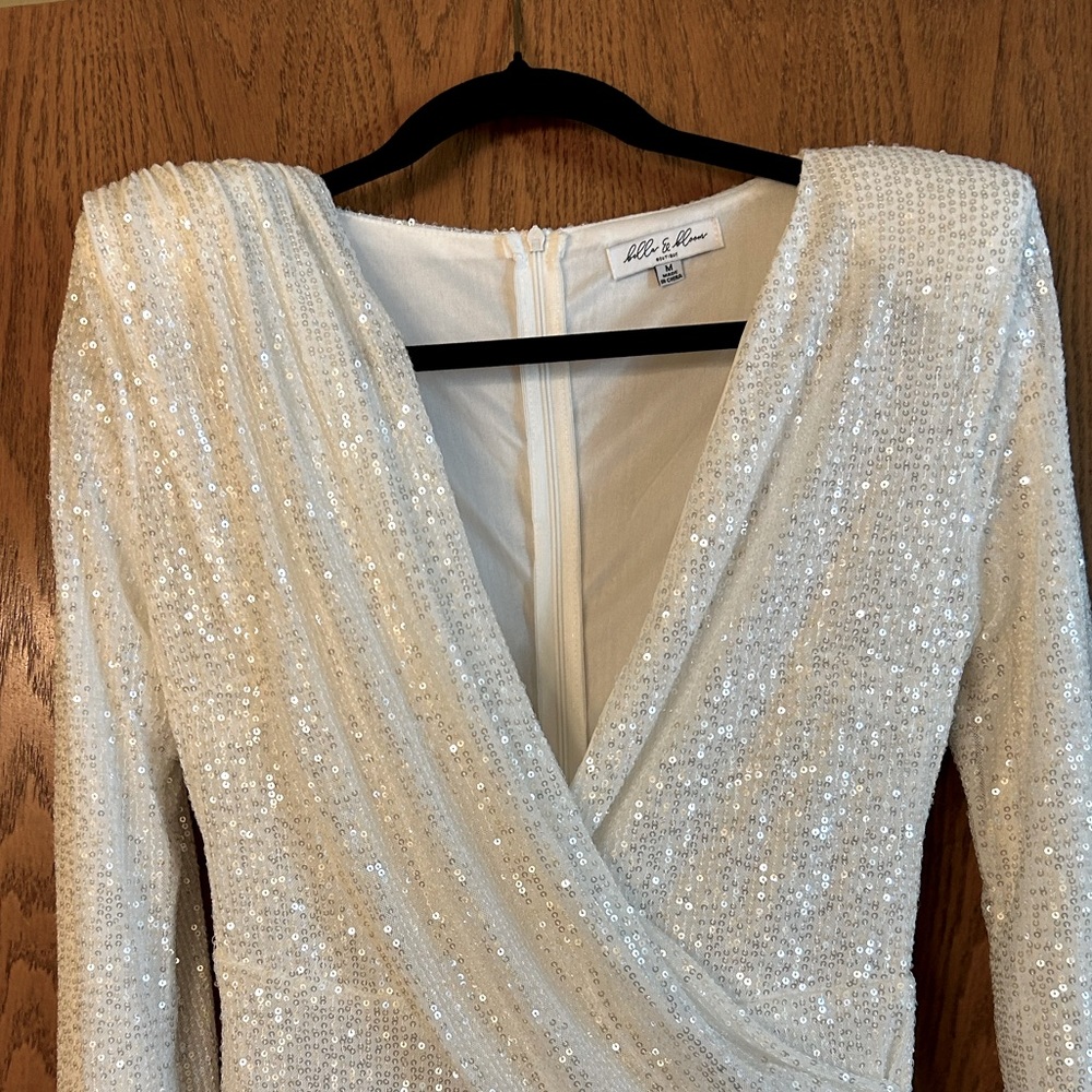 White Sequin Bridal Jumpsuit